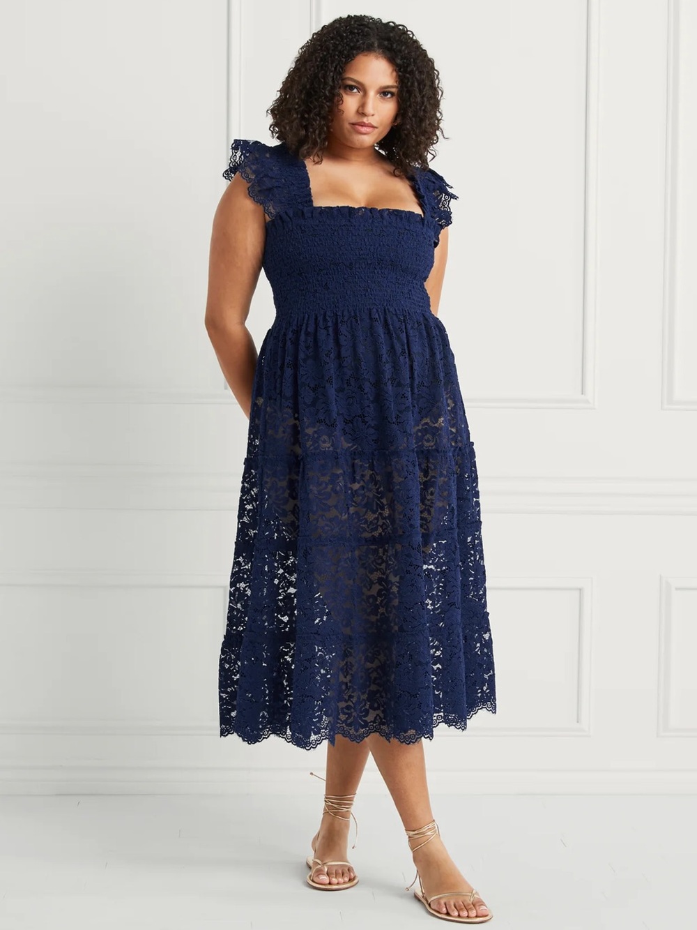 Hill House NWT The Collector's Edition Lace Ellie Nap Dress Blue Lace Size M - Picture 9 of 10